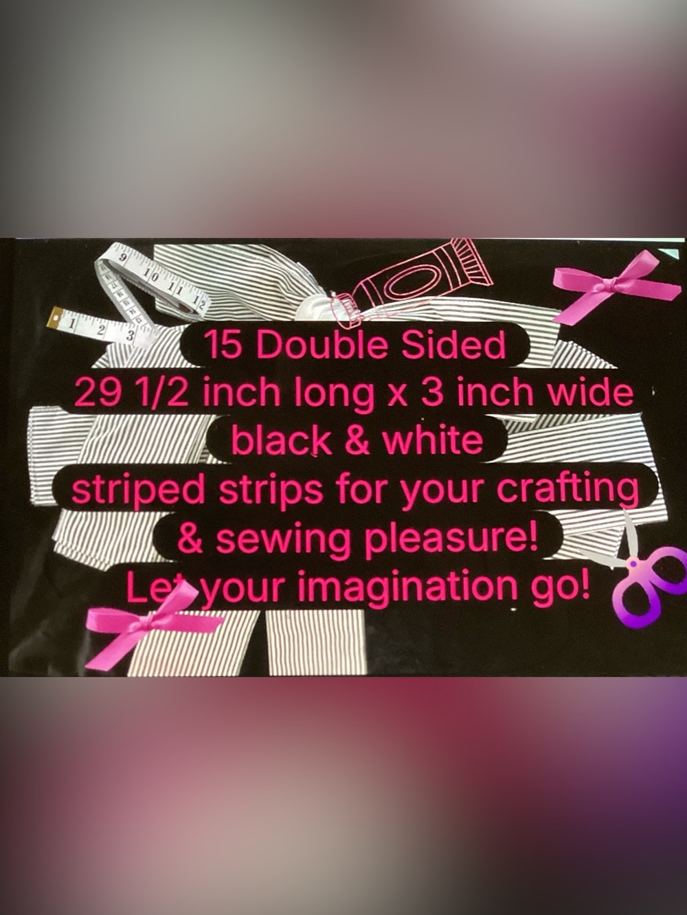 Hemmed double sided polished cotton 29.5x3” strips!